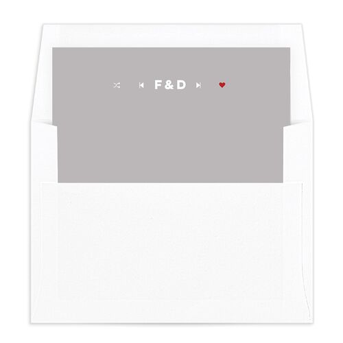 Wedding Playlist Envelope Liners Pure White Standard