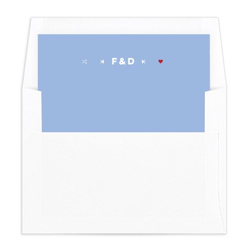 Wedding Playlist Envelope Liners Sea Blue Standard