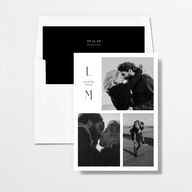 Editorial Monogram Save the Date Cards Pure White Signature smooth No