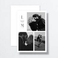 Editorial Monogram Save the Date Cards Pure White Signature smooth No