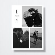 Editorial Monogram Save the Date Cards Pure White Signature smooth No