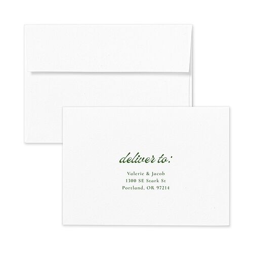 Wavy Frame Photo Response Card Envelopes White Scottish Green Return Address Signature Standard