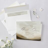 Western Valley Rehearsal Dinner Invitations Tan Signature Blank Standard