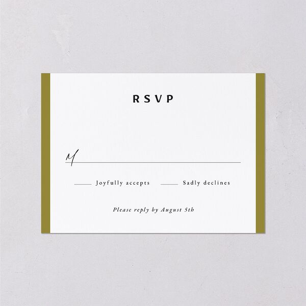 Vintage Garden Wedding Response Cards Rose Gold Signature
