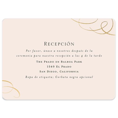 Nuestra Boda Wedding Enclosure Cards Gold Pink Cotton Signature Rounded