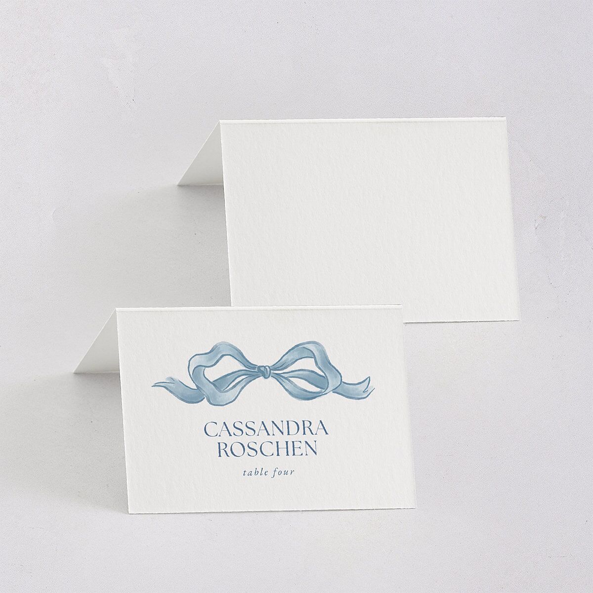 Vintage Bow Place Cards Regency Blue Signature