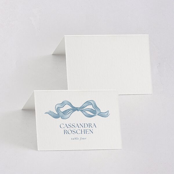 Vintage Bow Place Cards Regency Blue Signature
