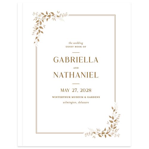 Greenery Frame Guest Books Tan
