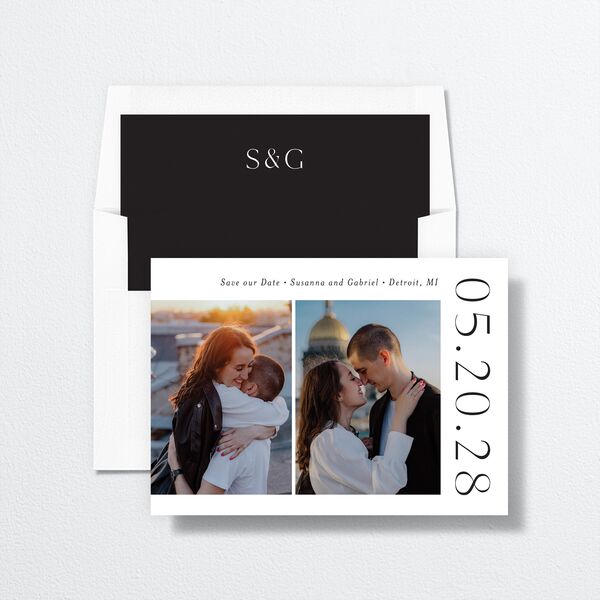 Timeless Love Save the Date Cards Pure White Signature smooth No