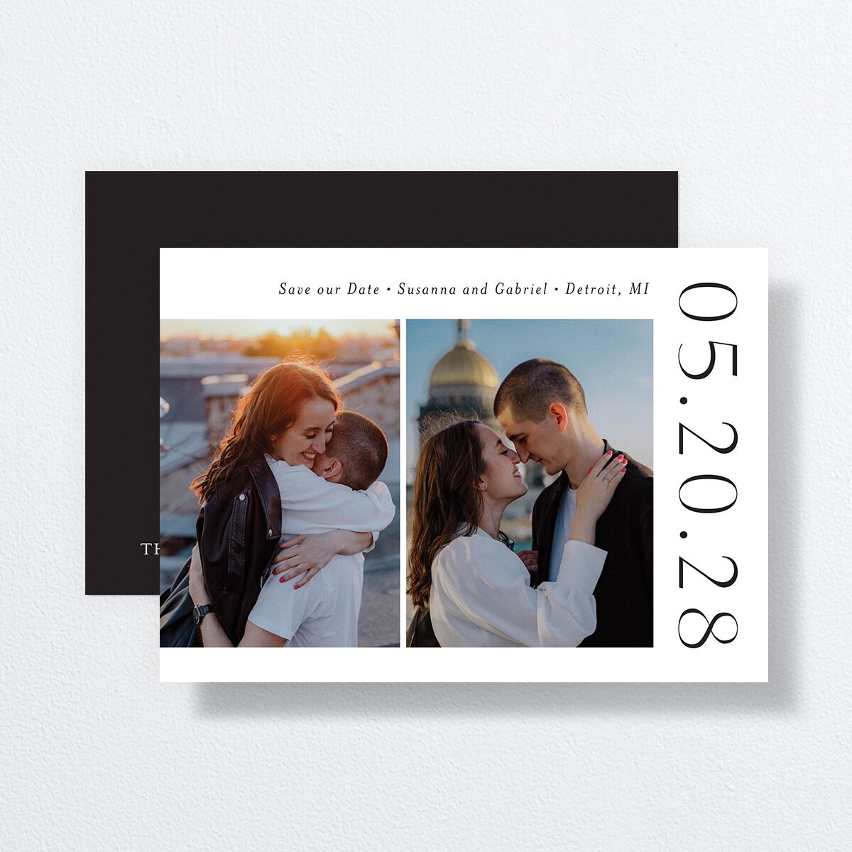 Timeless Love Save the Date Cards Pure White Signature smooth No