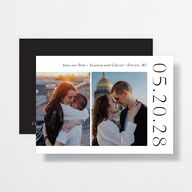 Timeless Love Save the Date Cards Pure White Signature smooth No