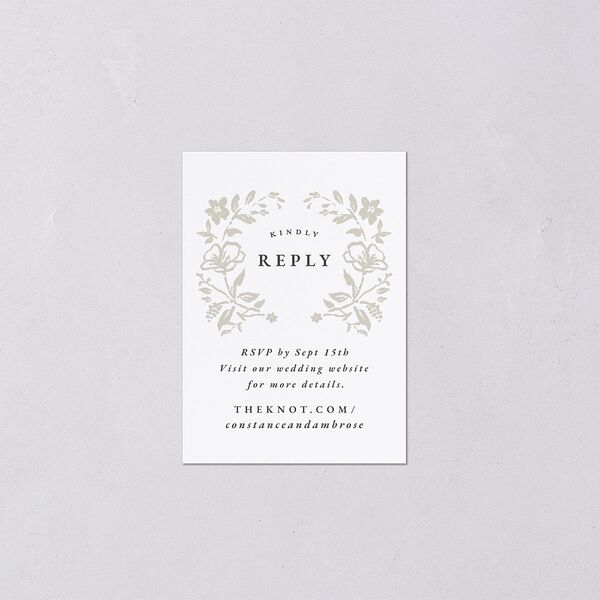 Luxury Wildflower QR Code RSVP Cards Pure White Signature Standard