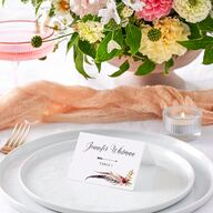 Bohemian Floral Place Cards Merlot Signature