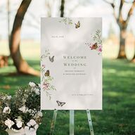 Rustic Butterflies Standard Welcome Sign Large Scottish Green Standard Indoor Foam Core L Welcome
