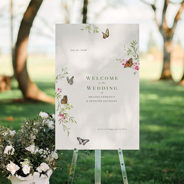 Rustic Butterflies Standard Welcome Sign Large Scottish Green Standard Indoor Foam Core L Welcome