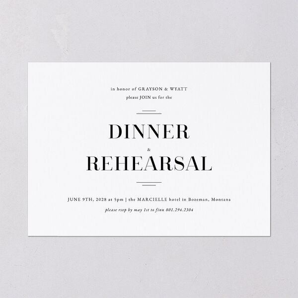 Country Club Rehearsal Dinner Invitations Pure White Signature Blank