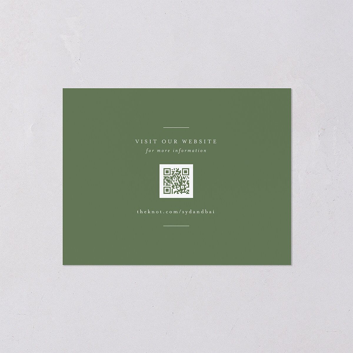 Side Panel Save the Date Petite Cards Deep Olive Signature smooth Blank No Standard