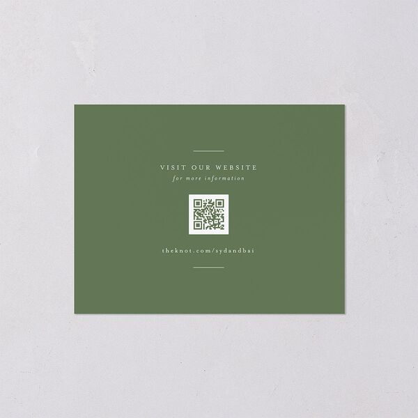 Side Panel Save the Date Petite Cards Deep Olive Signature smooth Blank No Standard