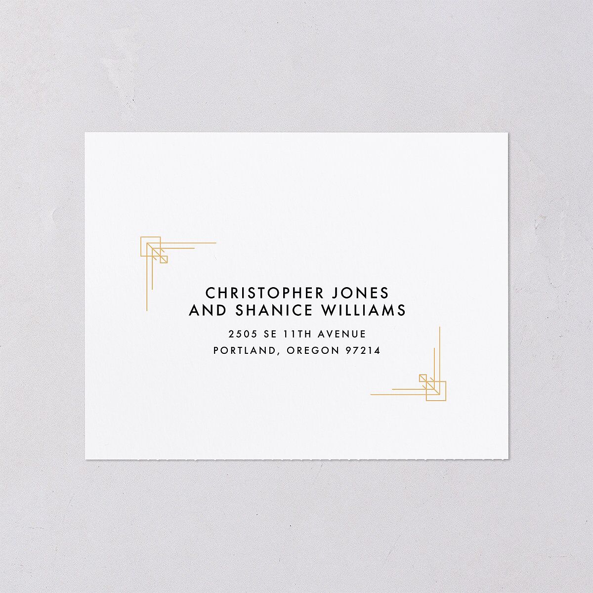 Vintage Hollywood All-in-One Wedding Invitations Licorice Signature Light Both Recipient and Return Addresses No