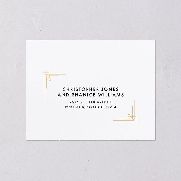 Vintage Hollywood All-in-One Wedding Invitations Licorice Signature Light Both Recipient and Return Addresses No