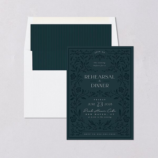 Storybook Filigree Rehearsal Dinner Invitations Dark Night Signature Blank Standard