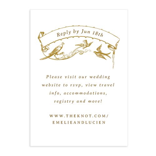 Vintage Toile URL RSVP Cards Saddle Signature Standard