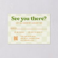 Colorful Retro Stripes Wedding Response Cards Sea Foam Signature Standard