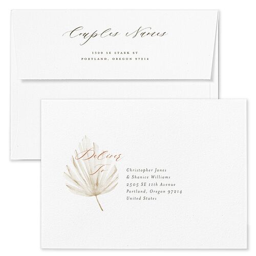 Western Floral Rehearsal Dinner Invitation Envelopes Blue Standard Terracotta Both Recipient and Return Addresses Signature