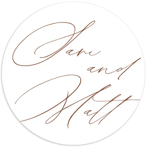 Rustic Branches Wedding Stickers Terracotta Circle