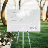 Photo Vow Standard Direction Sign Large Pure White Standard Indoor Foam Core L Direction