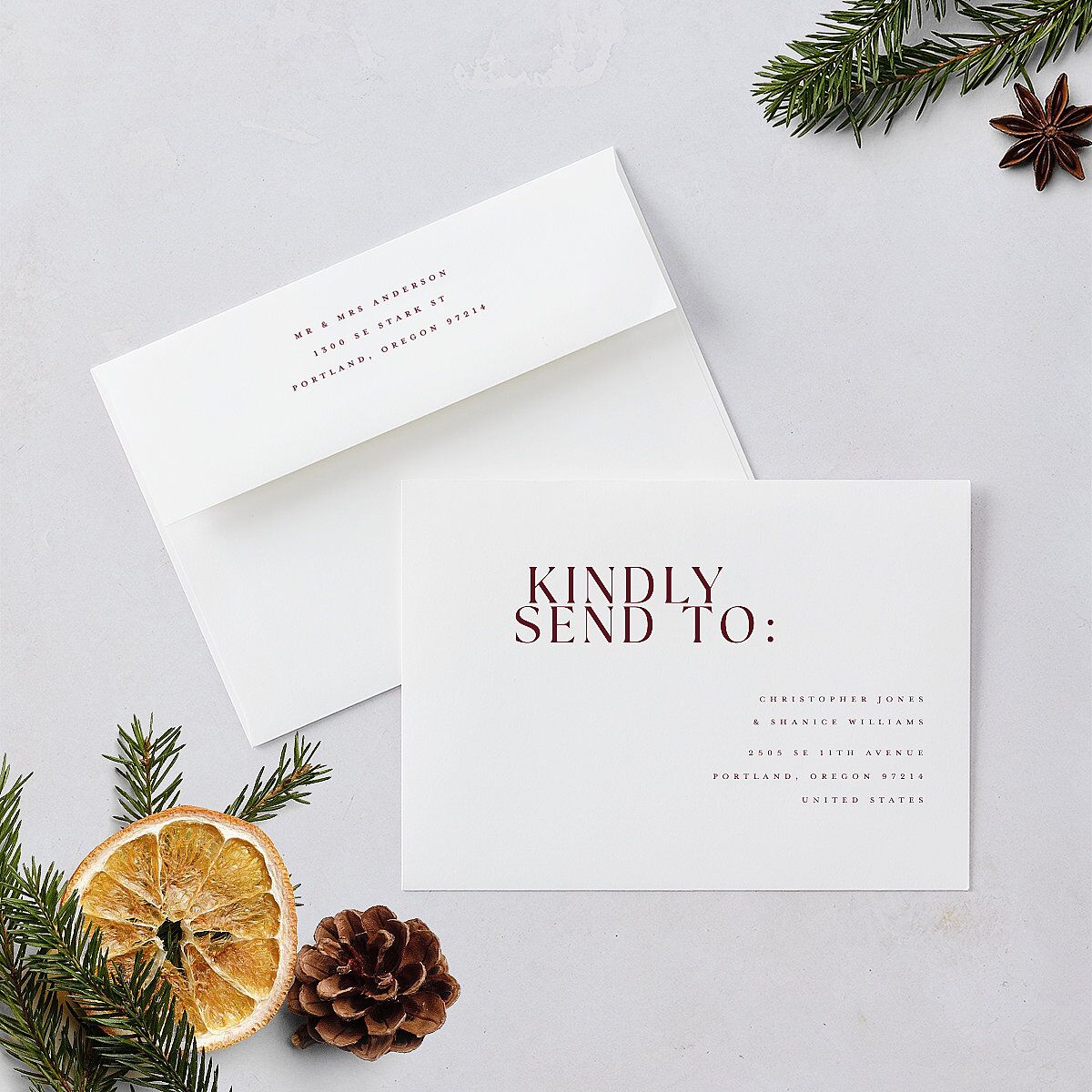 Happiest Holidays Holiday Cards Gold Merlot Signature Blank Standard Landscape