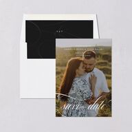 Photo Vow Save the Date Cards Pure White Signature smooth Blank No Standard