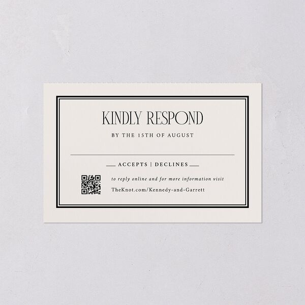 Maximalist Photo Crest All-in-One Wedding Invitations Linen Signature Light Both Recipient and Return Addresses No