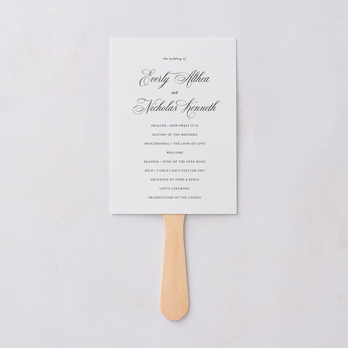 Exquisite Calligraphy Fan Programs Pure White Signature Standard