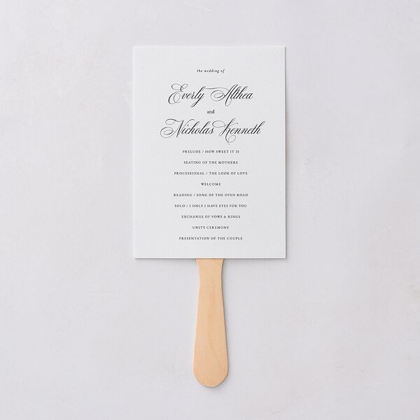 Exquisite Calligraphy Fan Programs Pure White Signature Standard