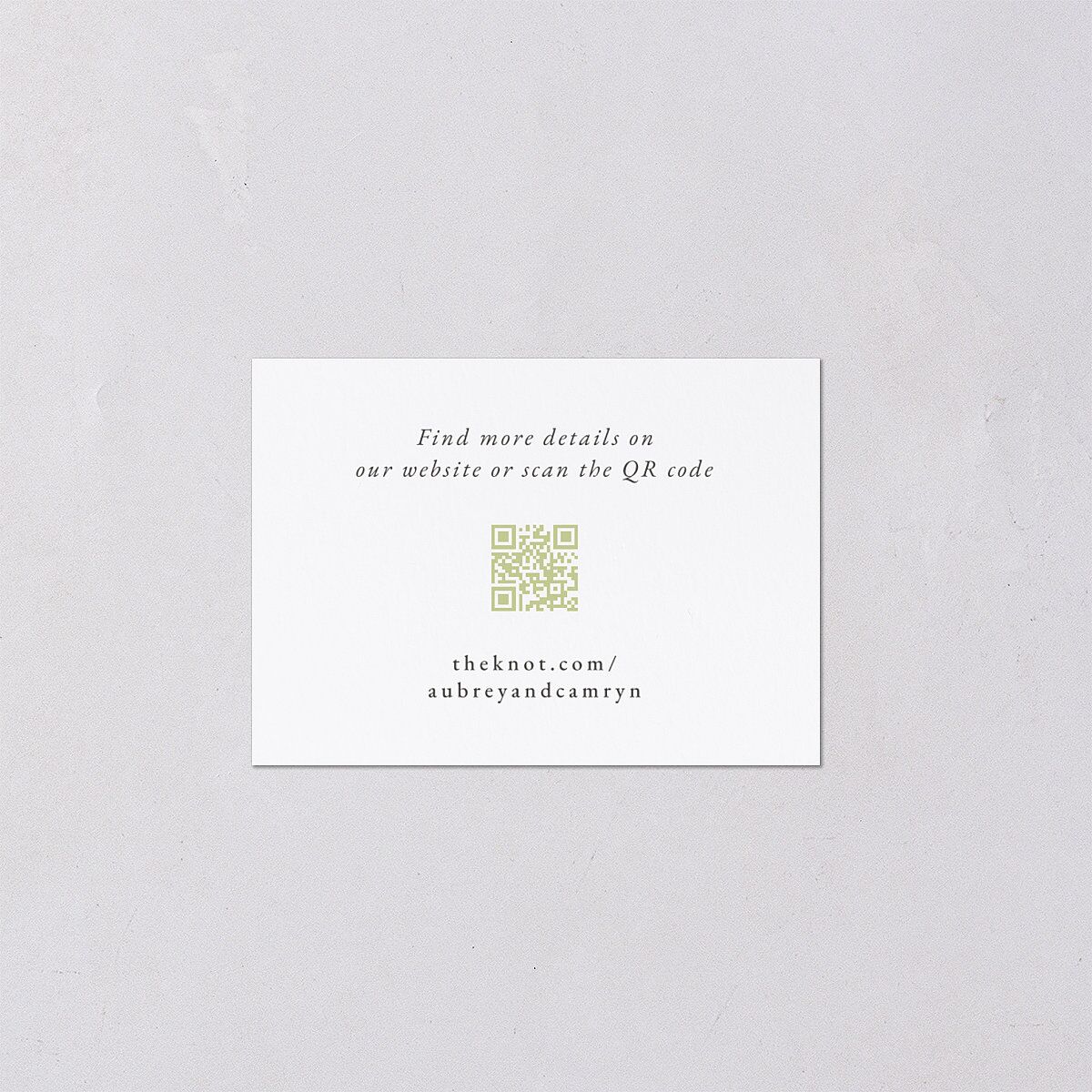 Classic Wildflower Frame QR Code RSVP Cards Amethyst Signature Standard
