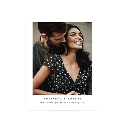 Simple Photo Save The Date Magnets Pure White Magnet Paper