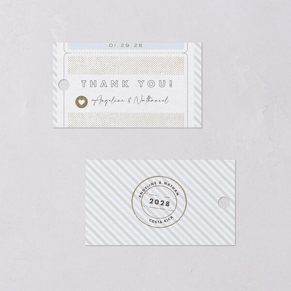 Vintage Boarding Pass Travel Ticket Favor Gift Tags Slate Signature
