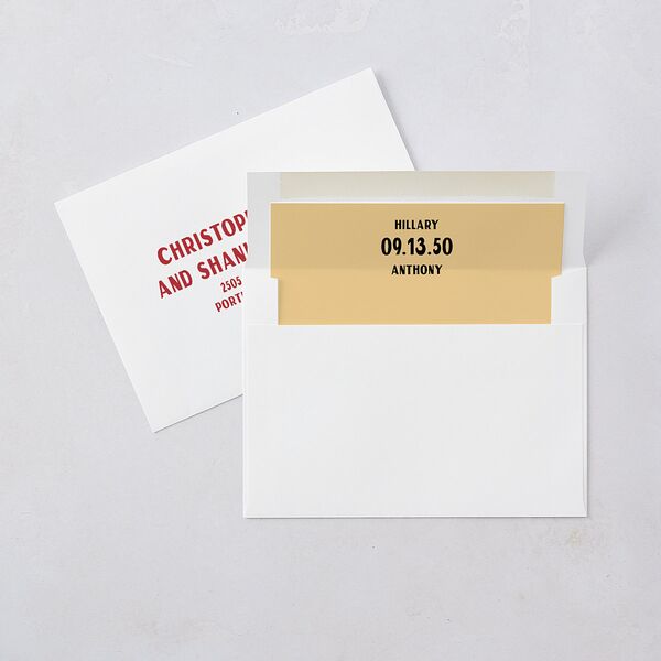 Retro Destination Postcard Inspired Save the Date Cards Red Clay Signature smooth Blank No Standard