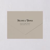 Steampunk Vintage All-in-One Wedding Invitations Charcoal Signature Light Both Recipient and Return Addresses No