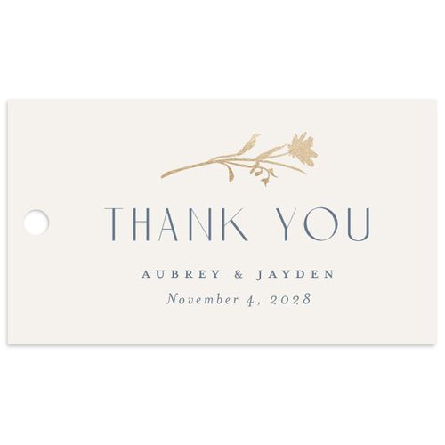 Minimal Wildflower Favor Gift Tags Gold Ocean Signature