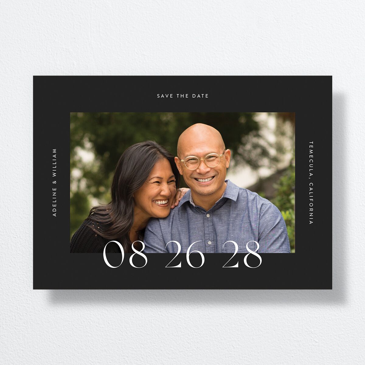 Border Date Save the Date Cards Licorice Signature smooth No