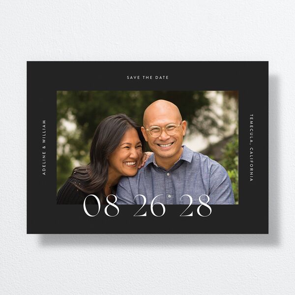 Border Date Save the Date Cards Licorice Signature smooth No