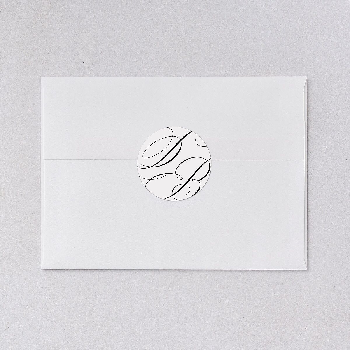 Vintage Flourish Wedding Stickers Pure White Circle