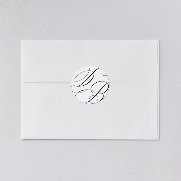 Vintage Flourish Wedding Stickers Pure White Circle
