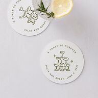Hand Drawn Cake Coasters Dark Camo Cardboard Circle
