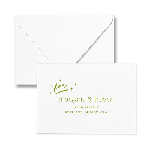 Til Death Do We Disco Response Card Euro Envelopes Pear White Return Address Luxe