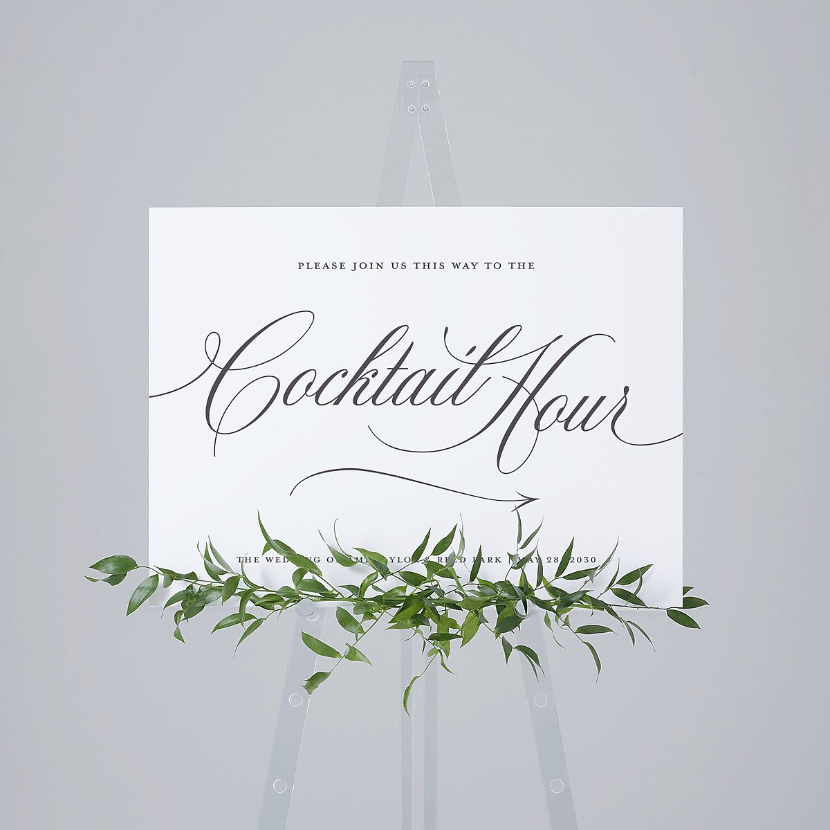 Grand Calligraphy Standard Direction Sign Medium Medieval Grey Standard Indoor Foam Core M Direction