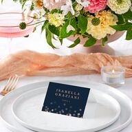 Elegant Glow Place Cards Navy Signature
