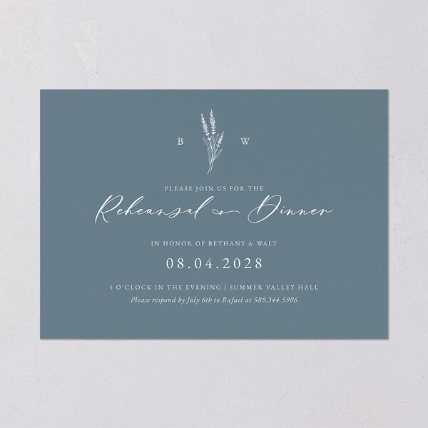 Vintage Lavender Rehearsal Dinner Invitations Regency Blue Signature Blank Standard